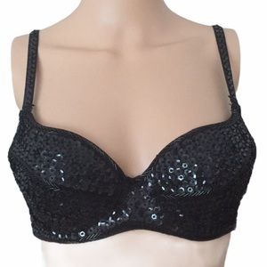 NWOT black sequins bra